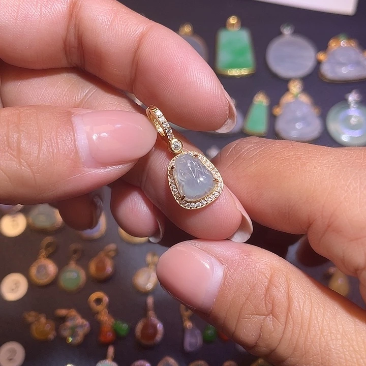 翡翠银S925镶嵌颈饰