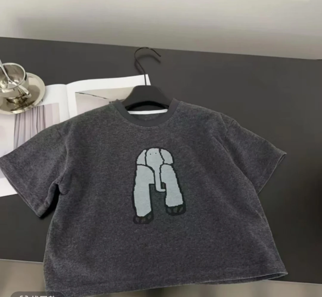 新款卡夏季儿童纯棉半袖双色大象夏装T