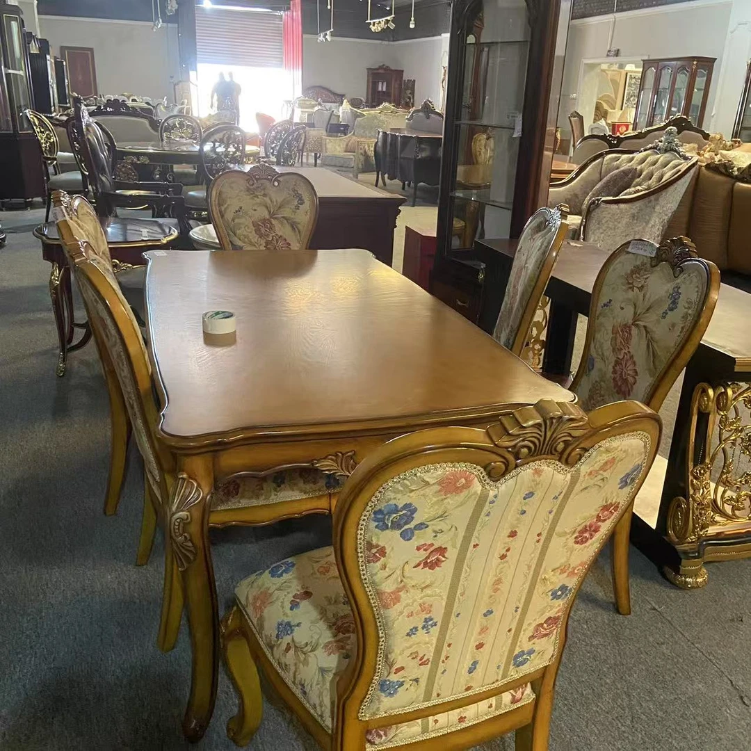 宫廷 一桌六椅  25GT044/25GT064  餐桌+餐椅    180*95*76