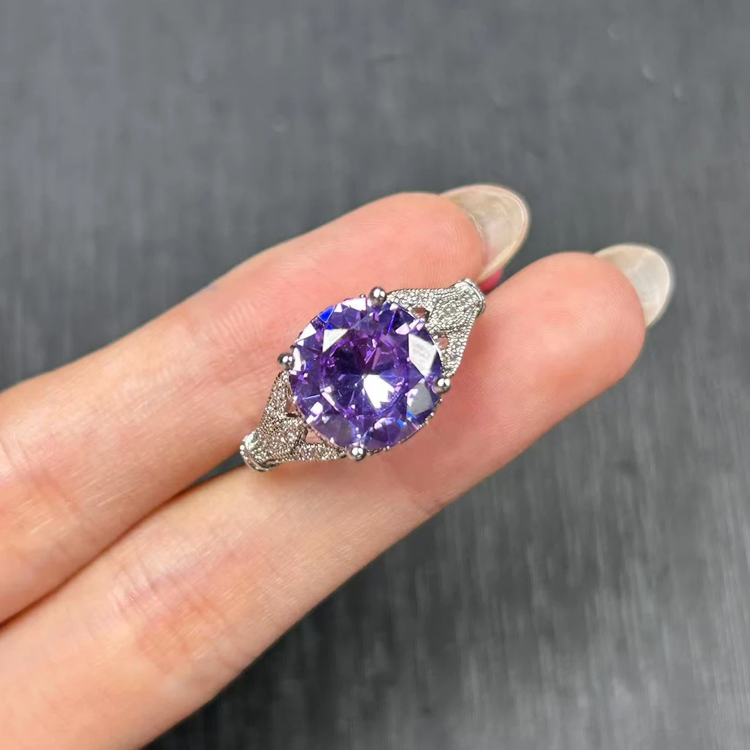 AlusGD-乌拉圭暴力紫晶宝合金戒指511