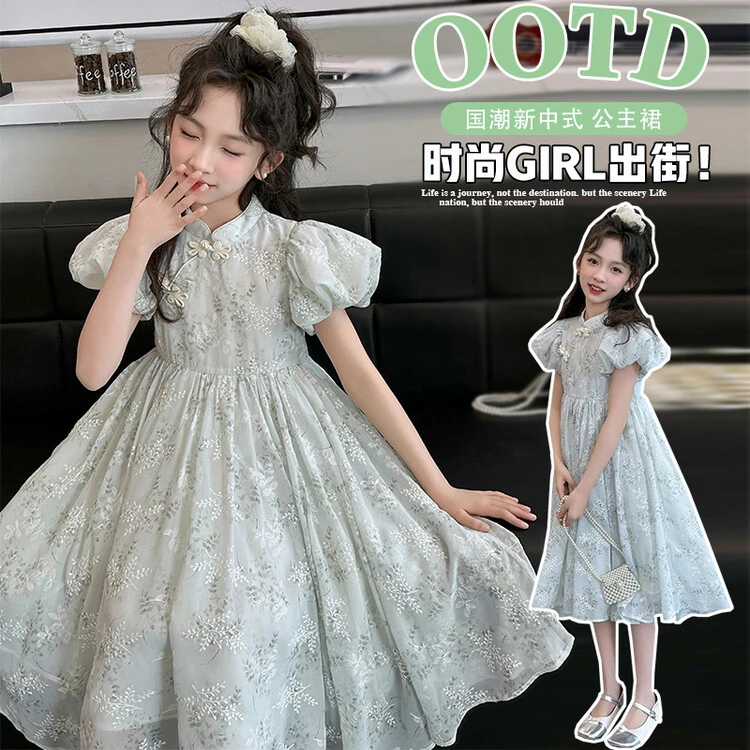 2025独特漂亮裙子女童连衣裙夏季儿童裙子儿童中大童女童裙子洋气