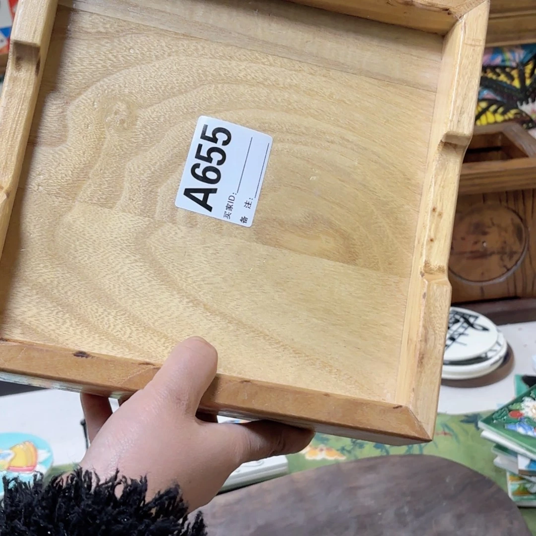 瓷片23.23老榆木茶台-微瑕