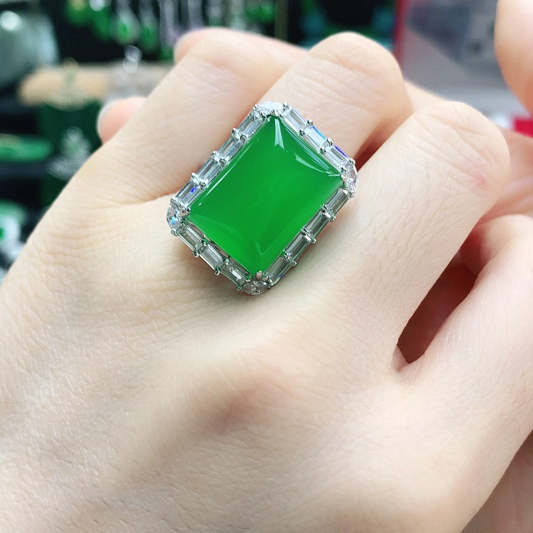 玛瑙/玉髓银S925镶嵌戒指