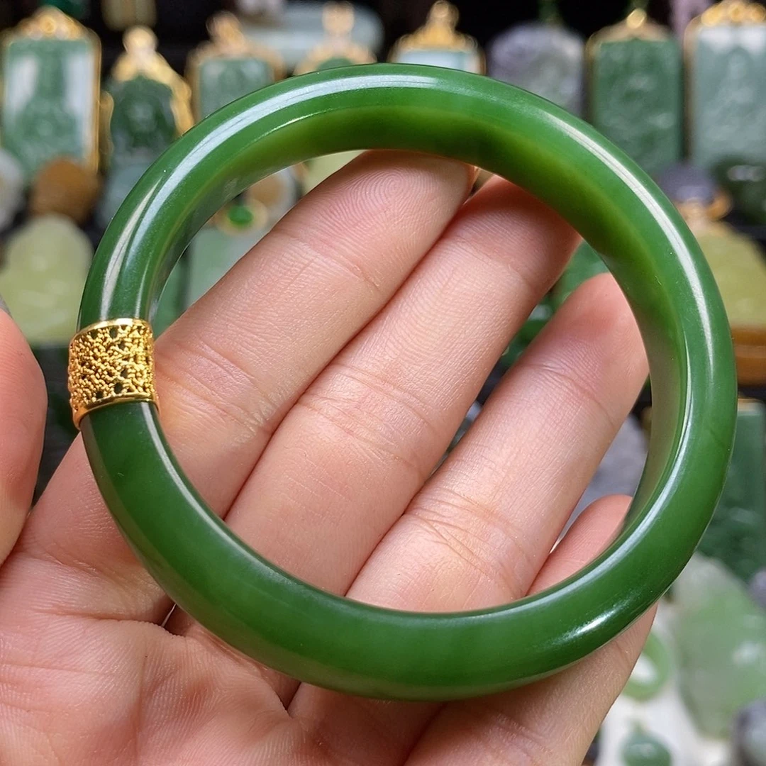 和田玉18K金镶嵌颈饰55