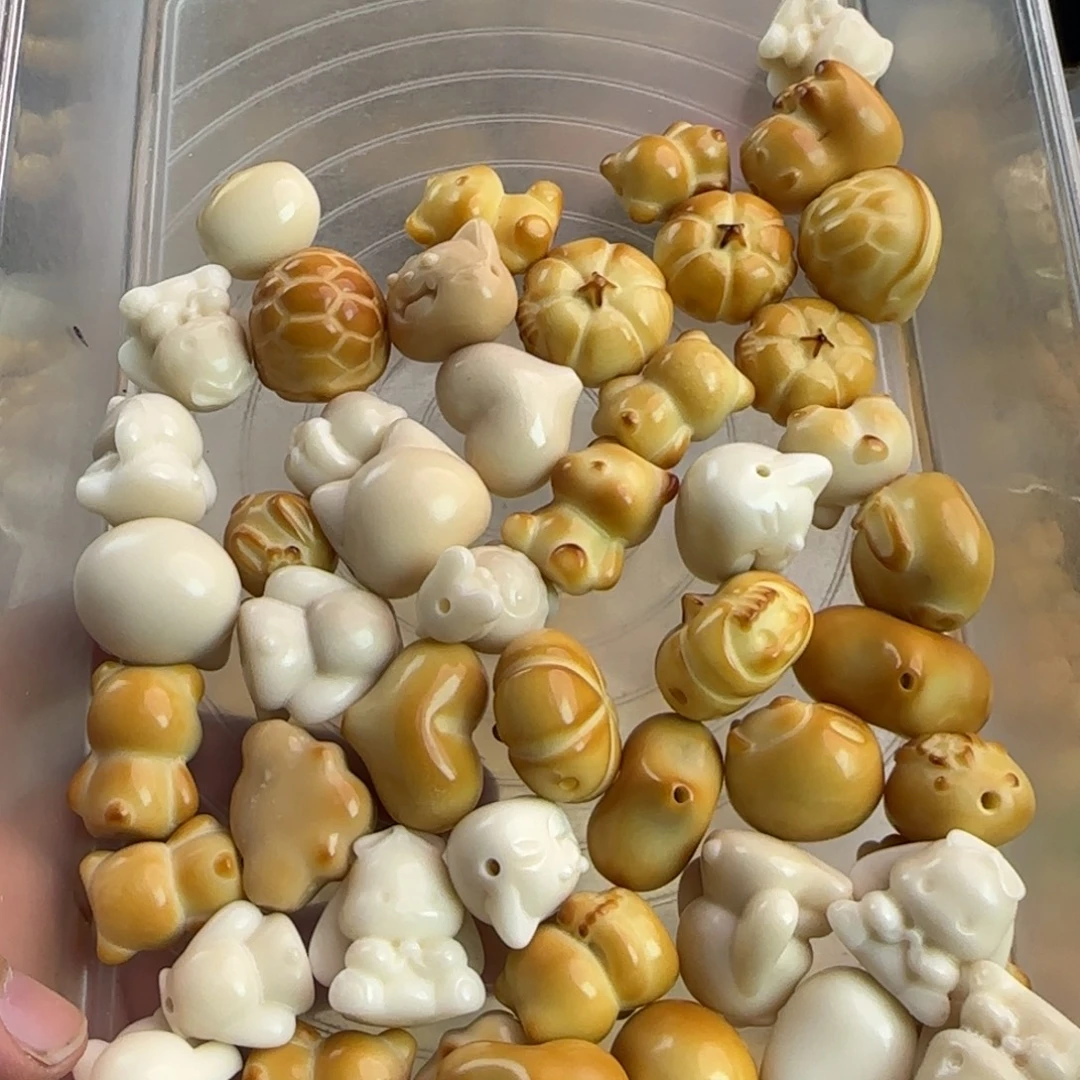 吊坠菩提根/象牙果微瑕疵白色炭烤混50颗批发无售后