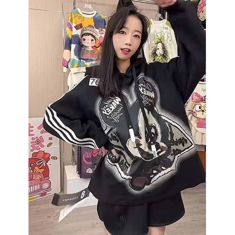 （764/765）y2025新款秋冬卡通印花ins潮牌长袖卫衣女t恤宽松上衣