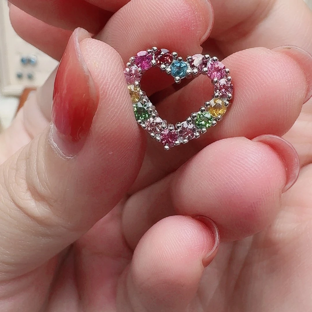 银S925镶嵌吊坠(不含链)碧玺吊坠