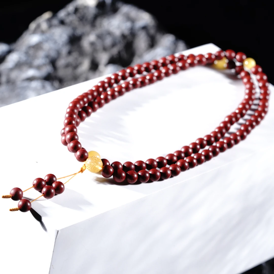 【珊木居】HXZ1117JY TO-P系列 红麝香合香珠0.8*108颗圆珠吊坠