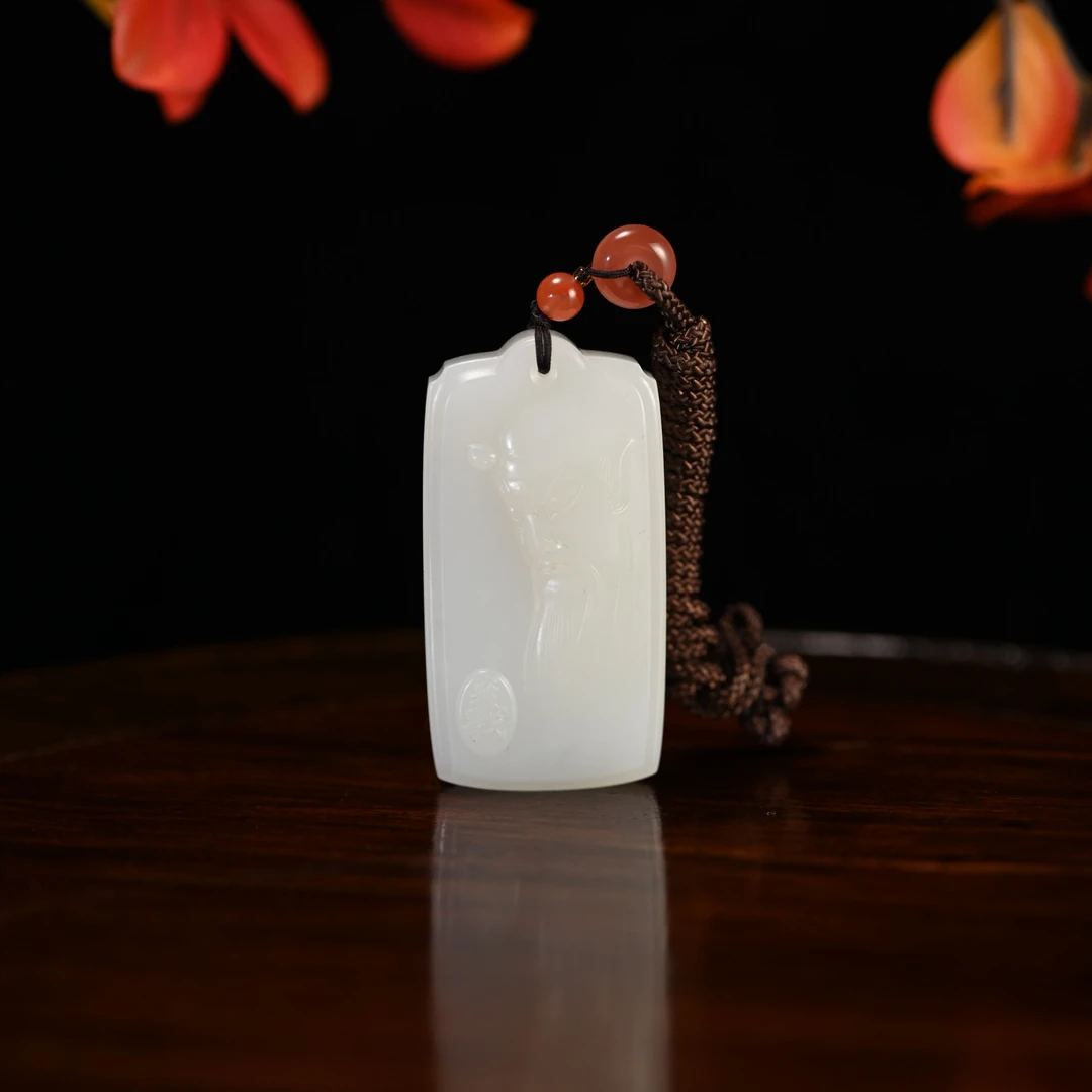 LOT8820和田玉白玉关公牌佩/杭拍