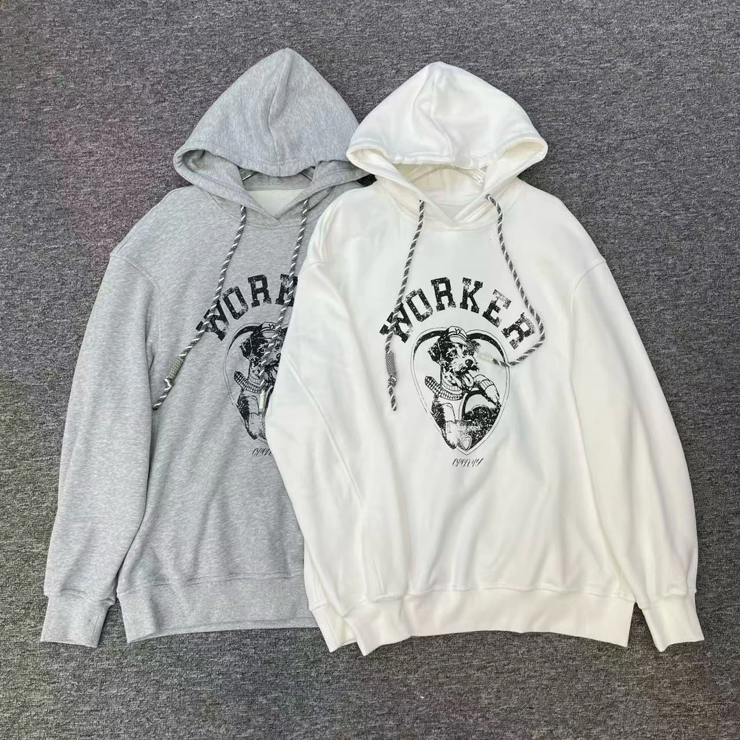 复古印花连帽韩系慵懒风卫衣