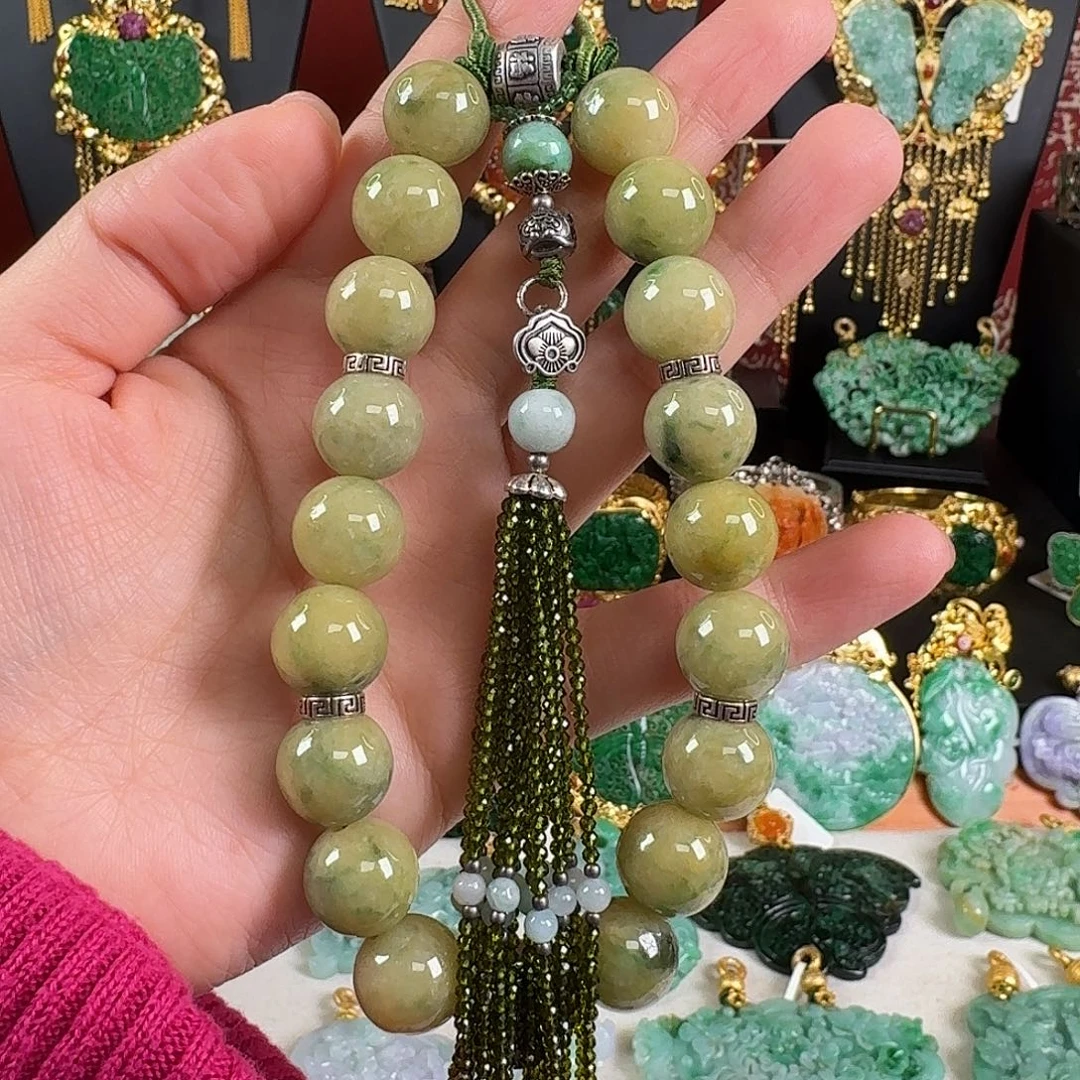 翡翠未镶嵌颈饰手持压襟多用款 亏清