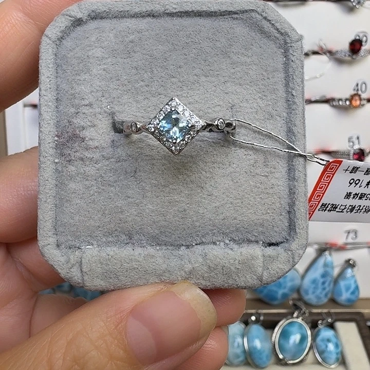 烟晶戒指银S925镶嵌