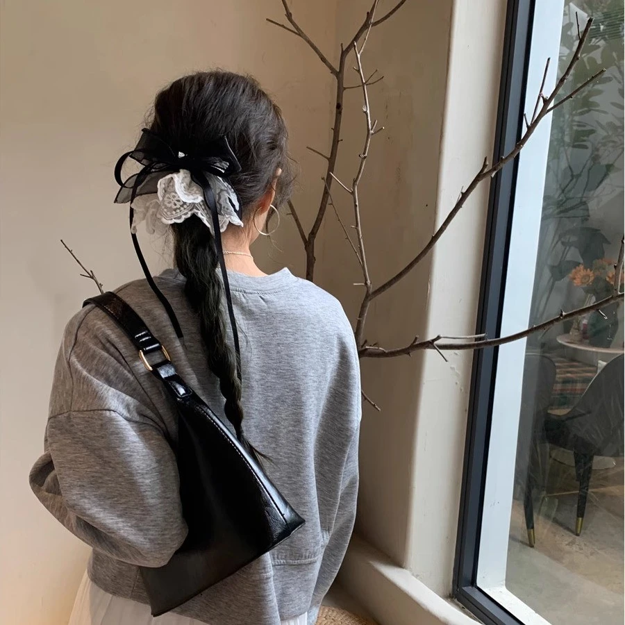 发发饰复古发卡裙摆蕾丝蝴蝶结韩国马尾发夹2025新款法式甜心公主