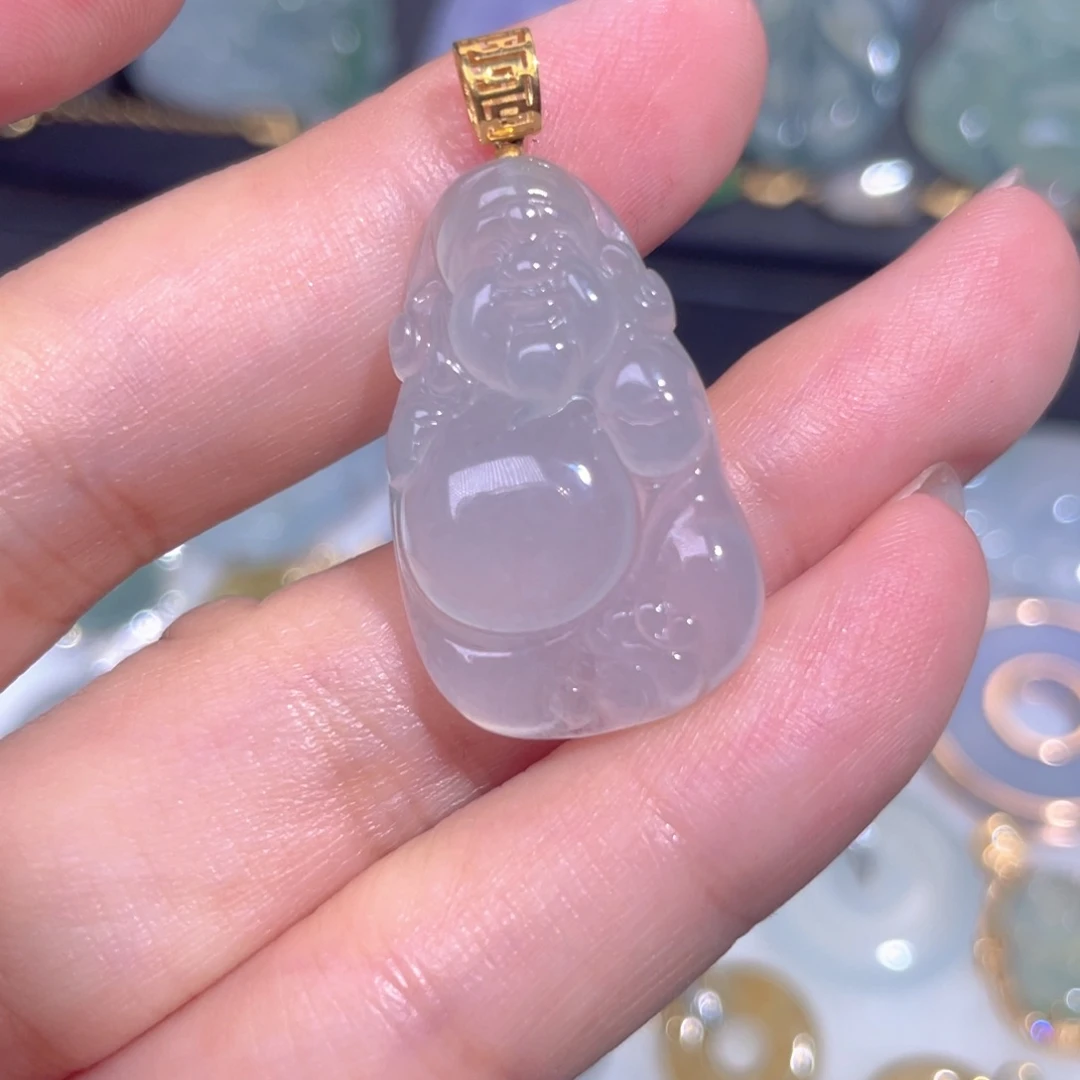 颈饰18K金镶嵌翡翠翡翠
