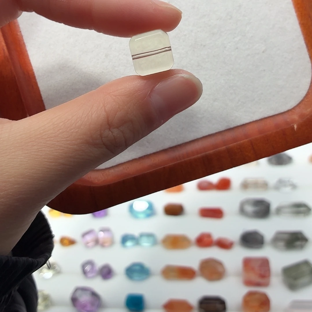 珠宝半成品水晶银S925镶嵌黄水方糖