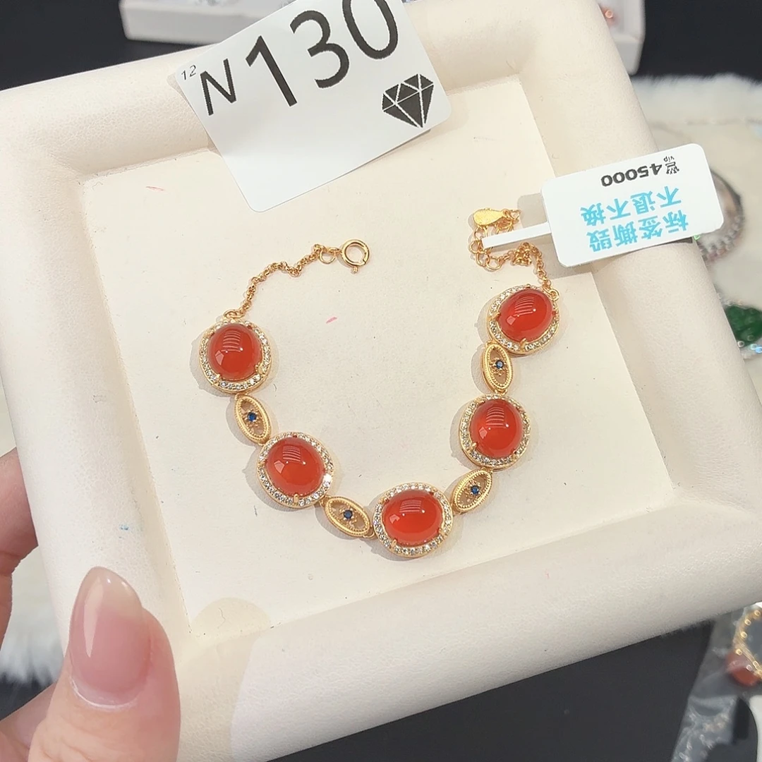 南红玛瑙银S925镶嵌珠宝奇石