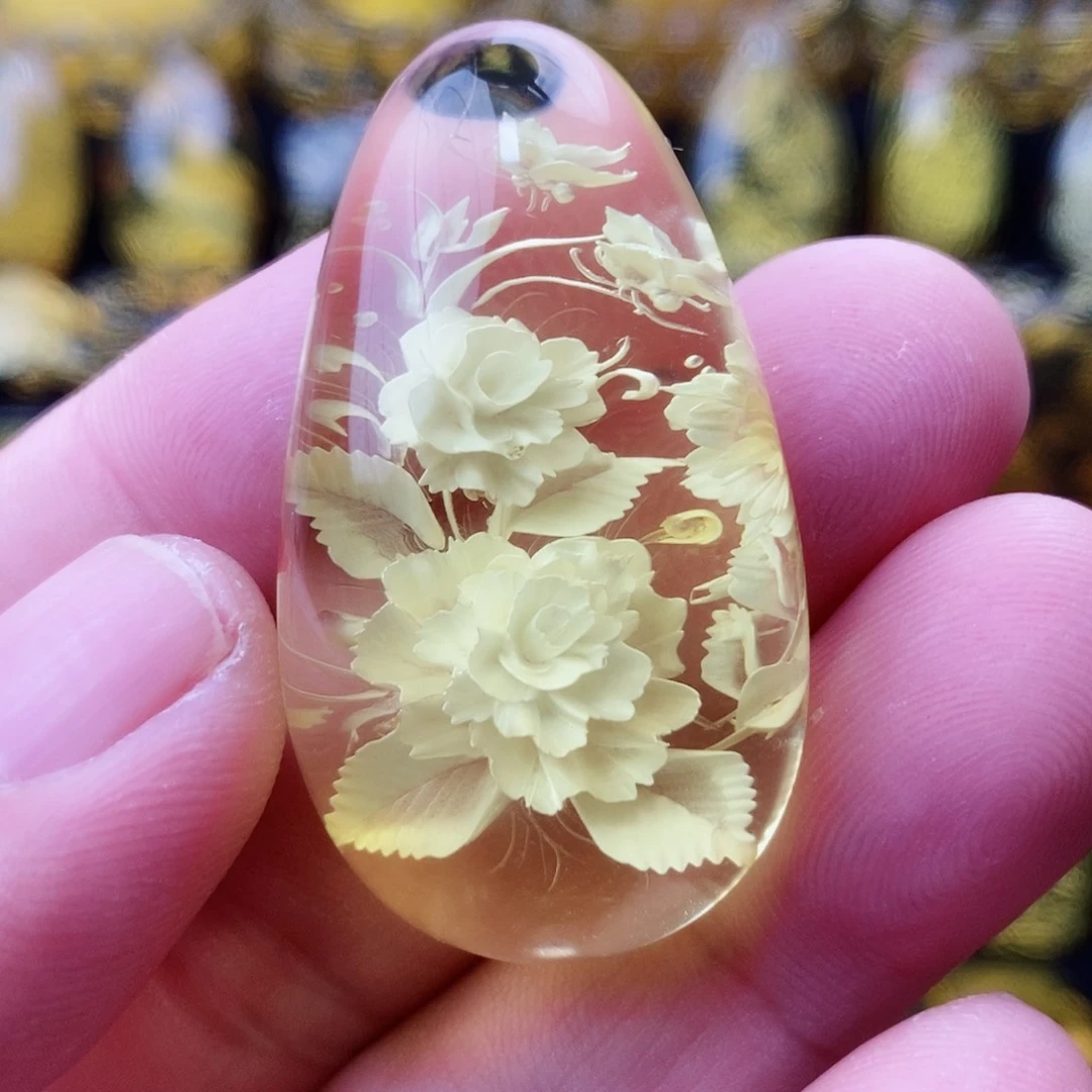 【闪购商品】金珀颈饰未镶嵌琥珀阴雕