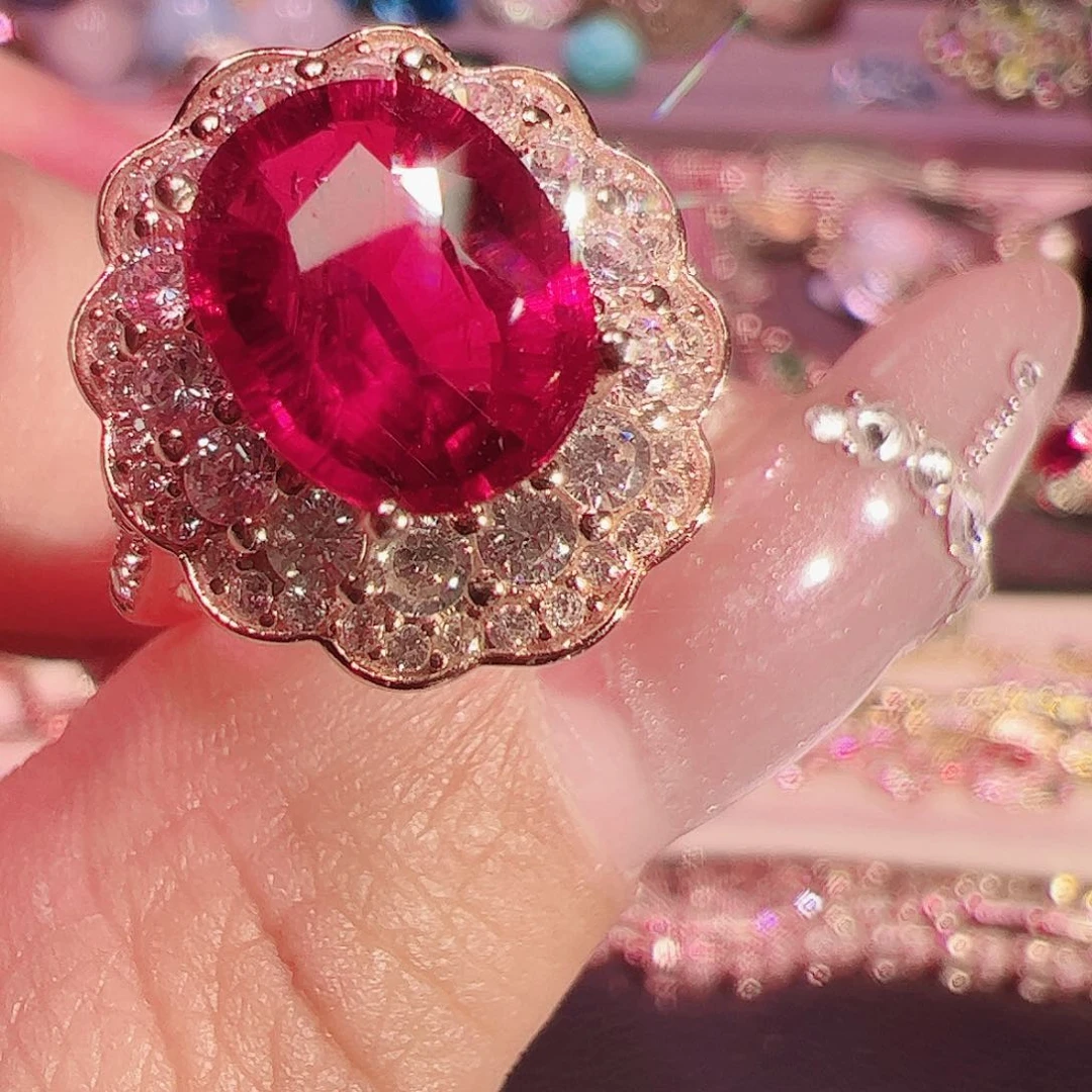 碧玺碧玺戒指银S925镶嵌C****s