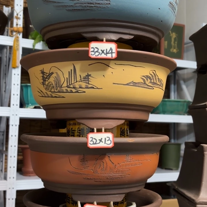 紫砂花盆100-432的2个黄34的2个黄