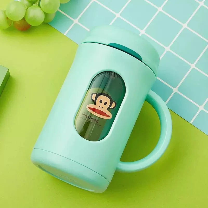 大嘴猴塑玻杯茶水分离双层玻璃杯加厚办公室男女带手柄商务泡茶杯