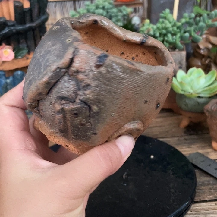 福利手工粗陶高温花盆