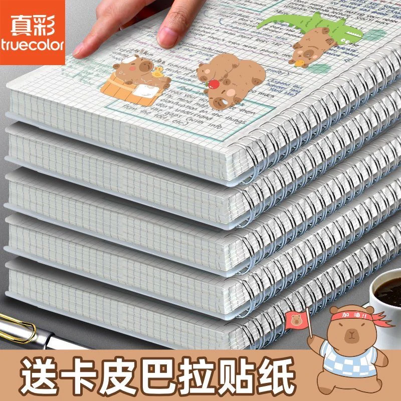 真彩线圈本卡皮巴拉B5笔记本加厚日记本摘抄本A5记事本子草稿纸