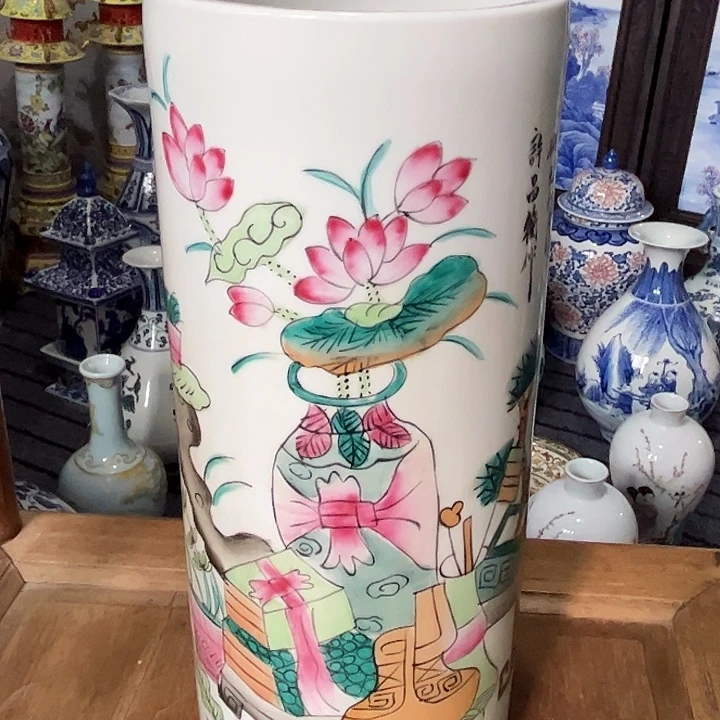 摆件粉彩花鸟绘片
