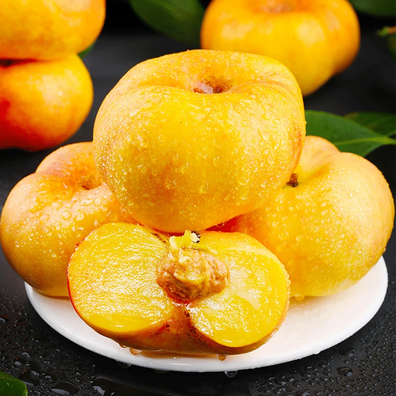 黄金油蟠桃2/4.5斤新鲜桃子当季水果现摘扁桃甜油桃多仓发货
