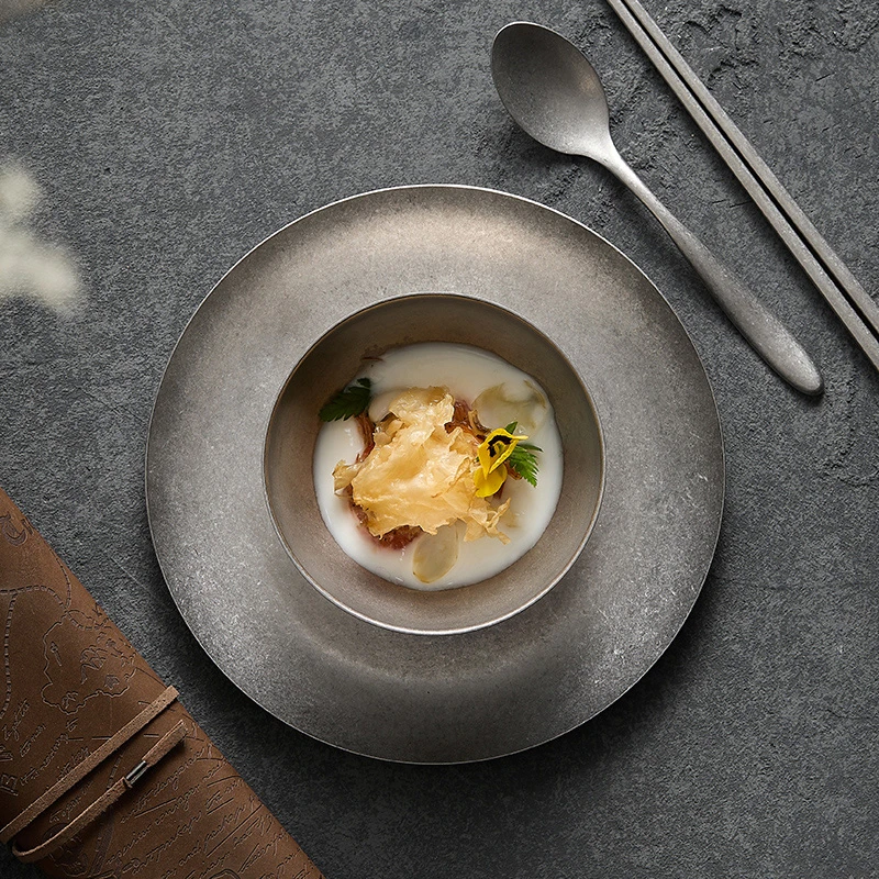 2025新款高级感精致漂亮高颜值复古工业风餐厅食品级不锈钢米饭碗