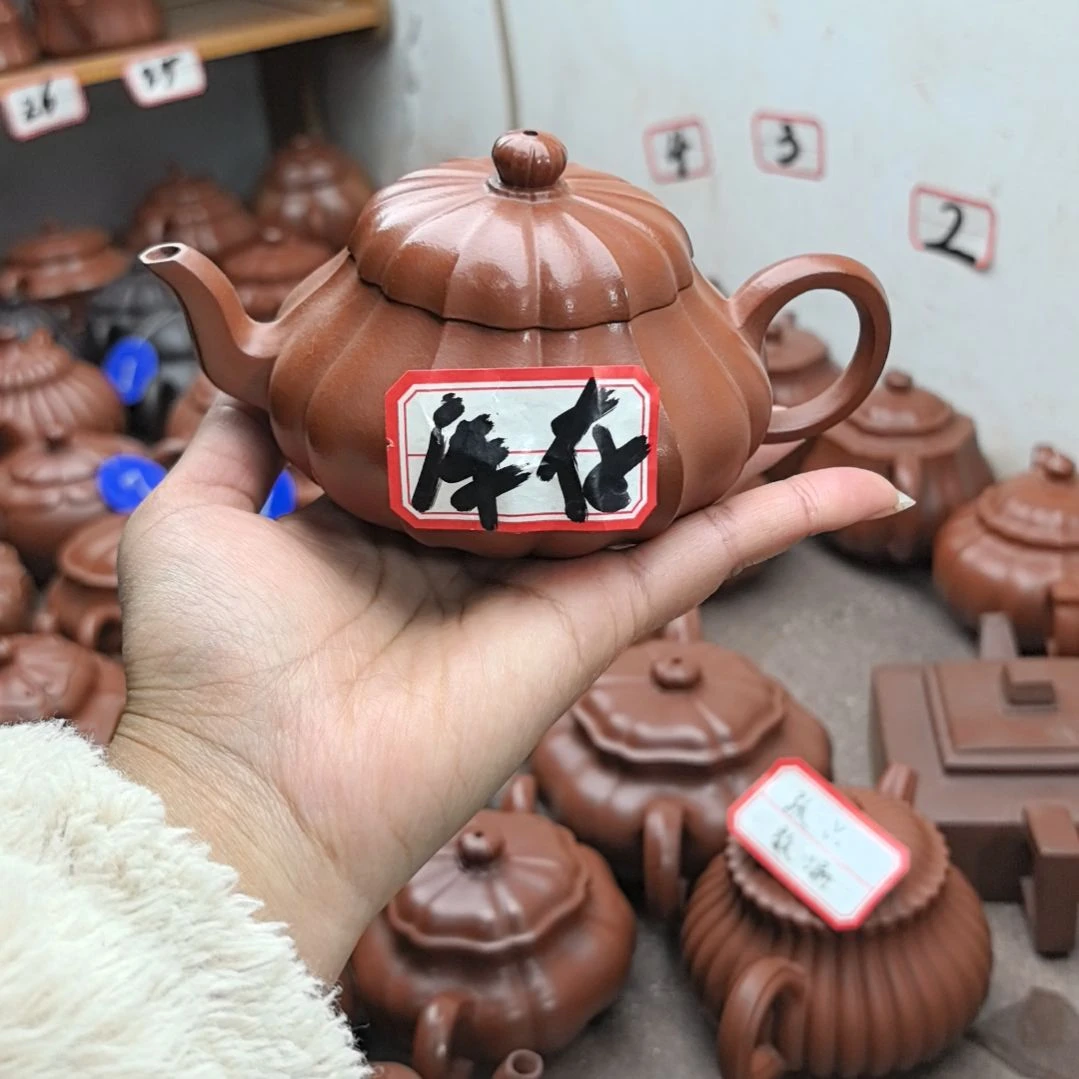 紫砂茶壶朱泥筋纹君德230cc