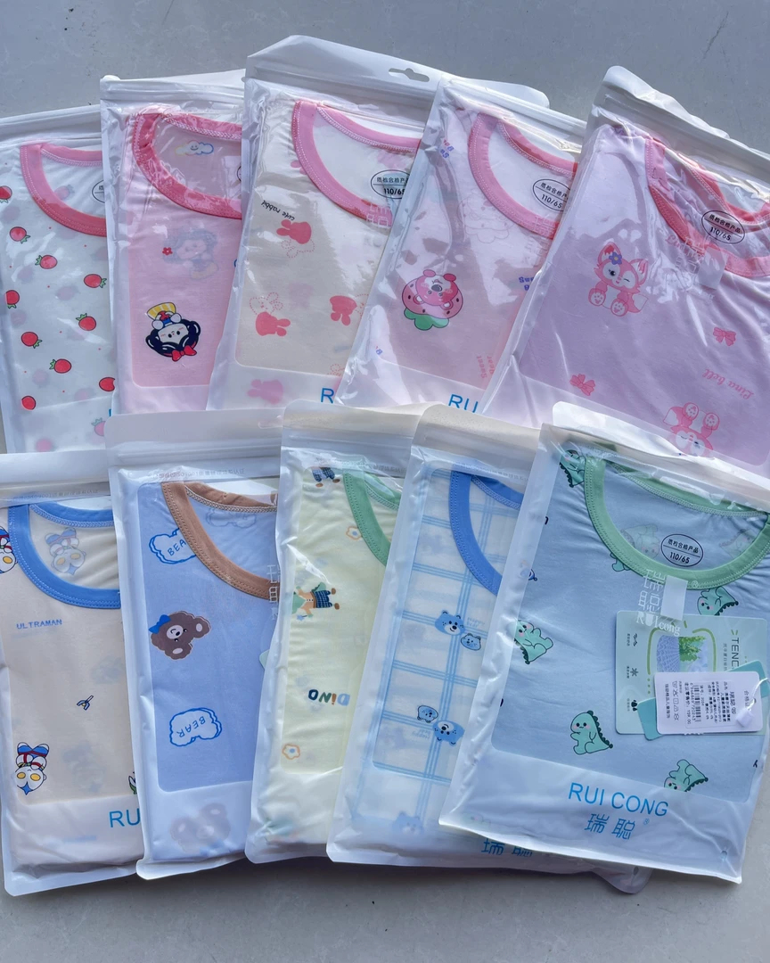 天丝莱赛尔七分空调服夏季家居服薄款男童女童睡衣A类无骨