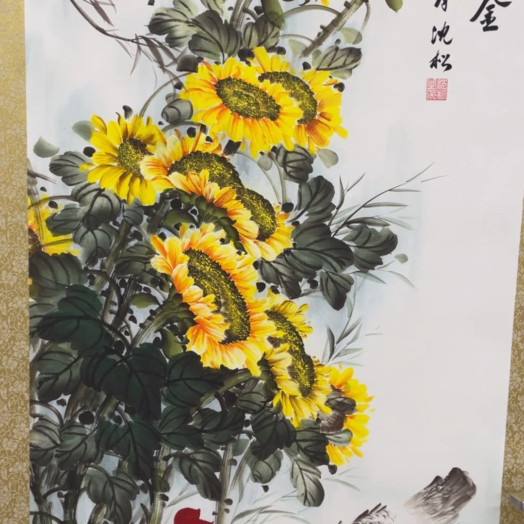 国画手绘带装裱和运险w