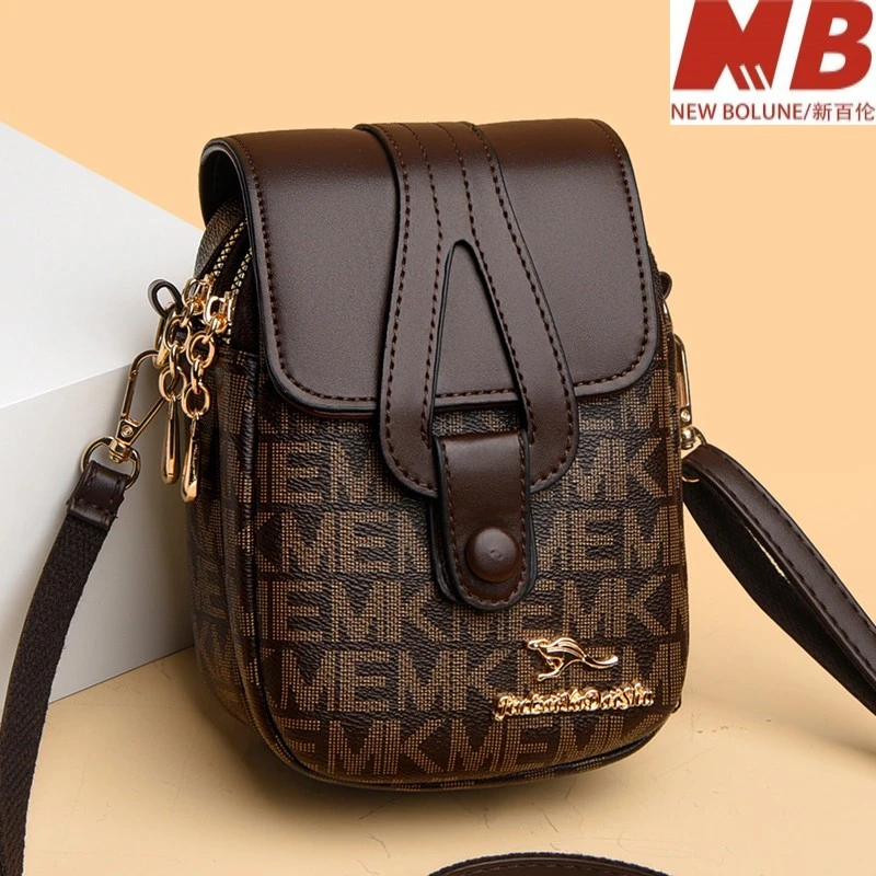 新百伦【奥莱撤柜】真皮手机小包包女2025新款复古真皮女包时尚单