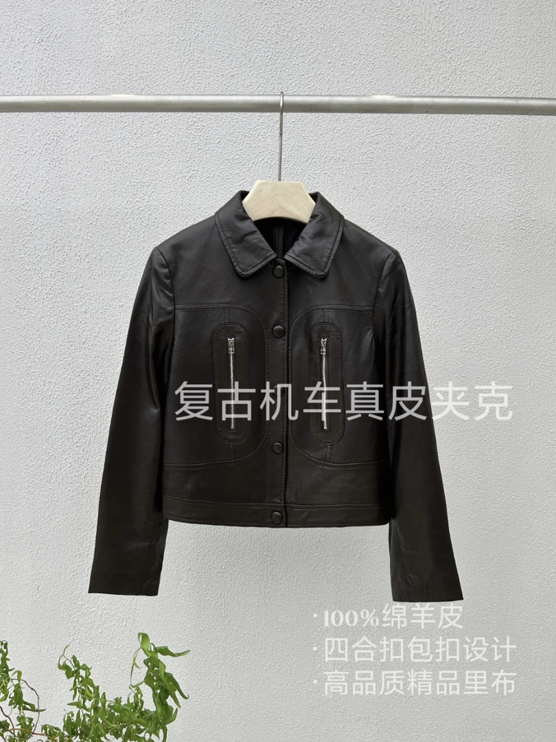 复古机车真皮夹克