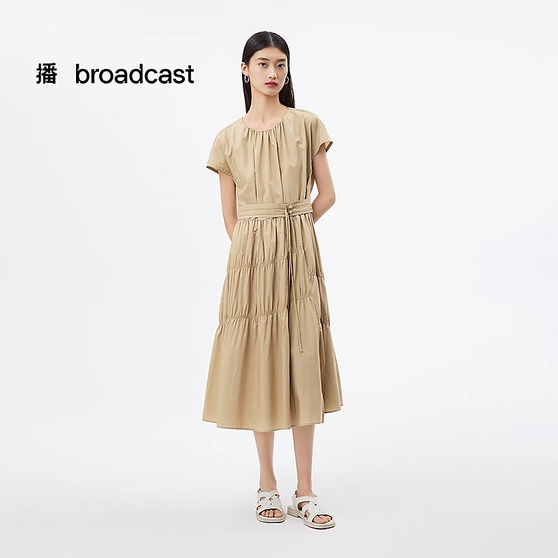 【陈陈专属】【25夏上新】播收腰显瘦腰带连衣裙大码DDS2LD5911