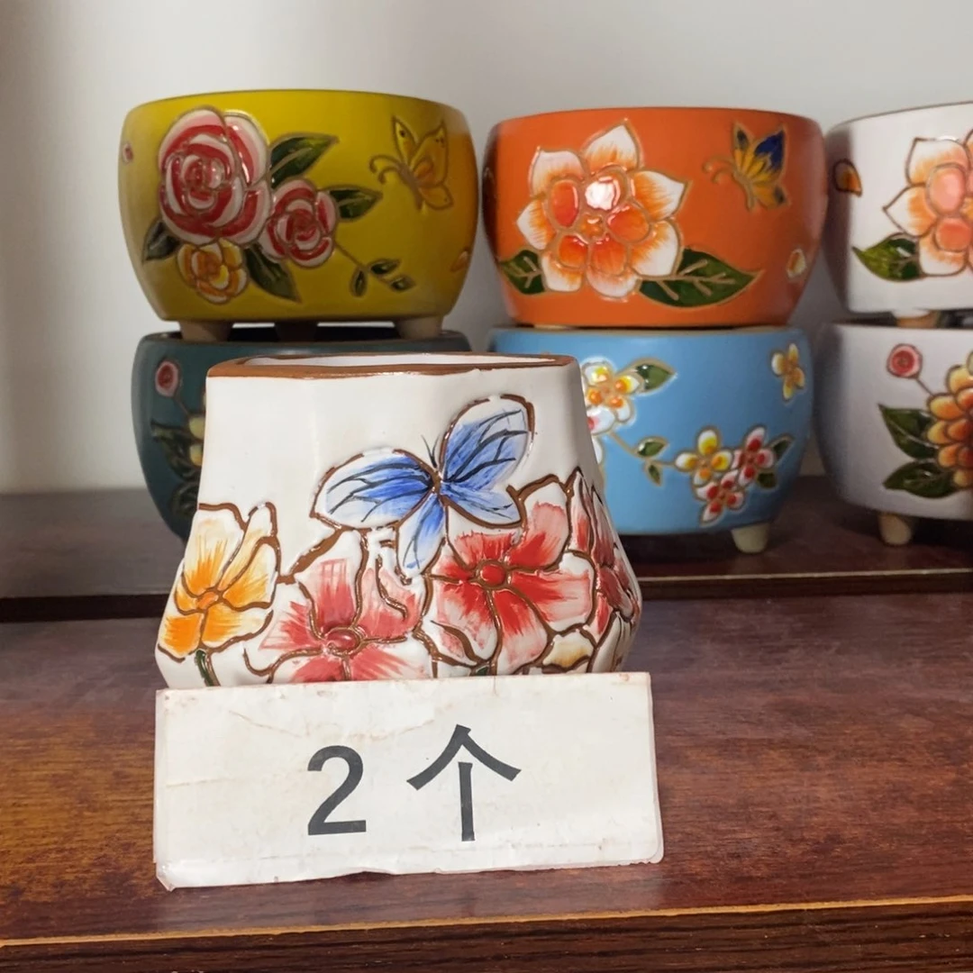 红陶韩式多肉植物花盆