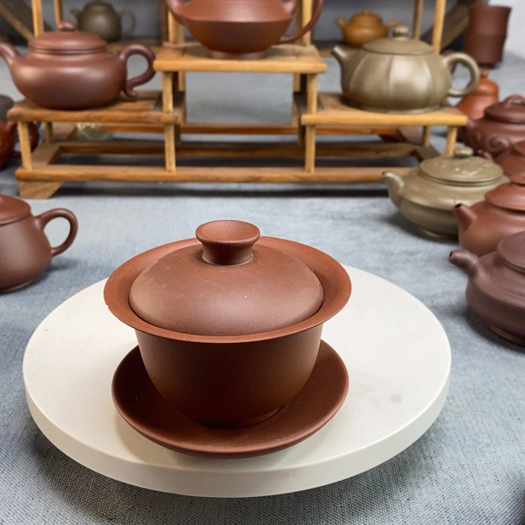 紫砂茶壶荒**眸红皮龙盖碗