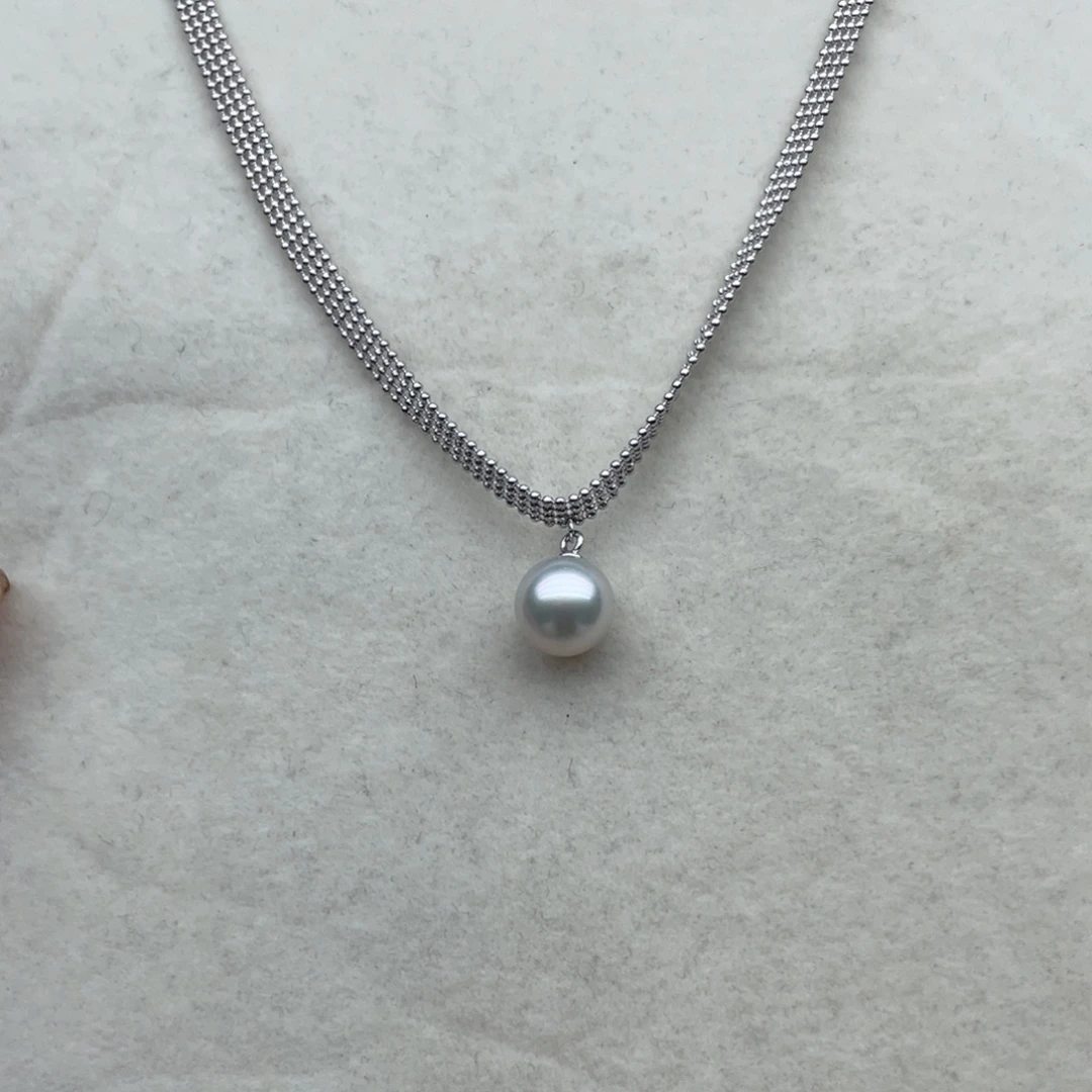 颈饰银S925镶嵌海水珍珠G96