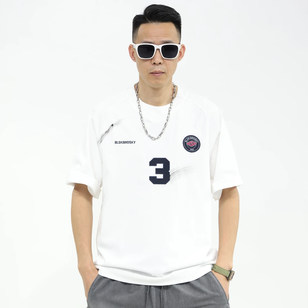 夏季短袖宽松时尚百搭青春活力T恤百搭白色时尚复古休闲圆领潮流