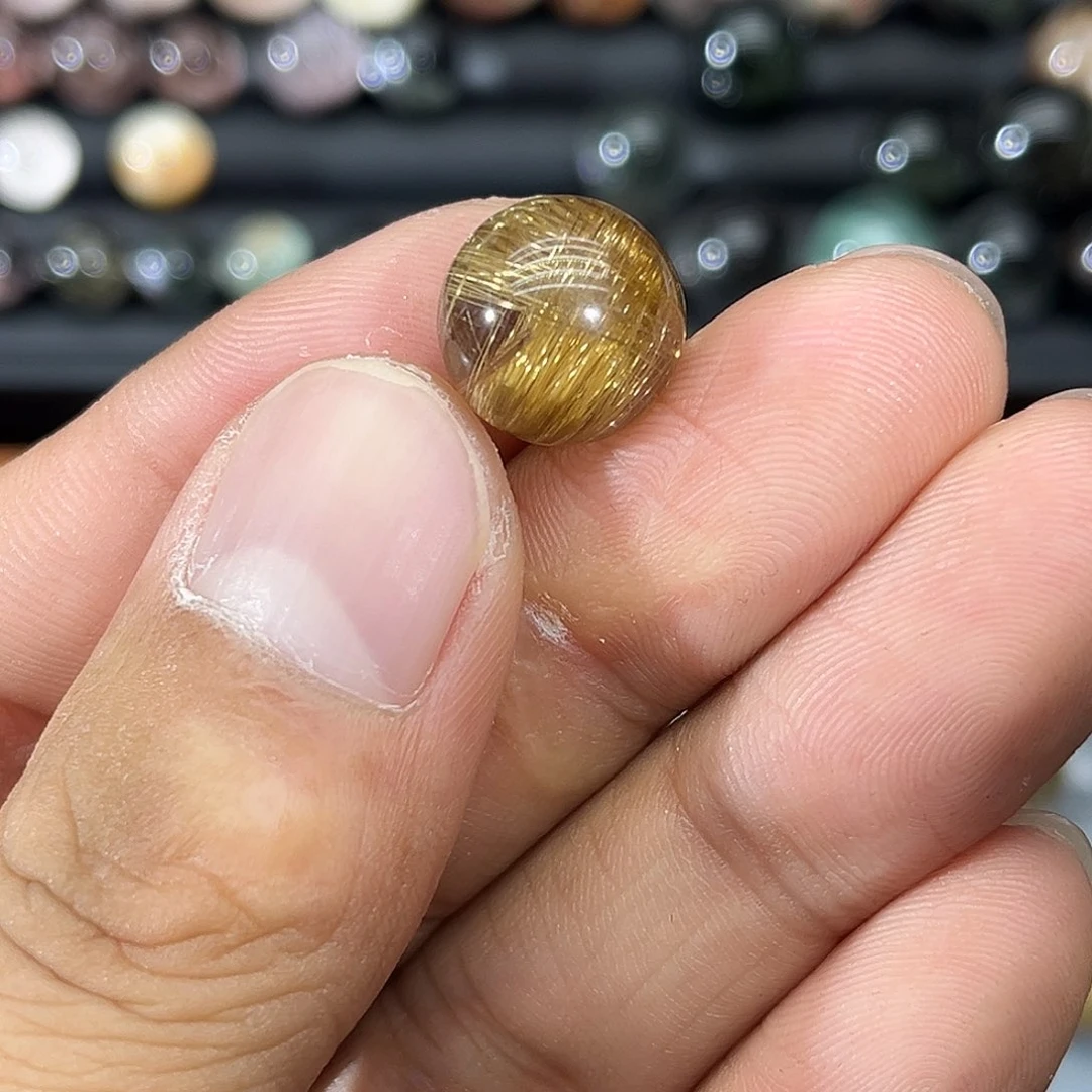 单珠未镶嵌发晶13.4mm铜发晶