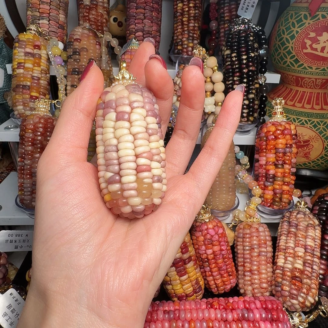 文玩玉米手把件挂饰