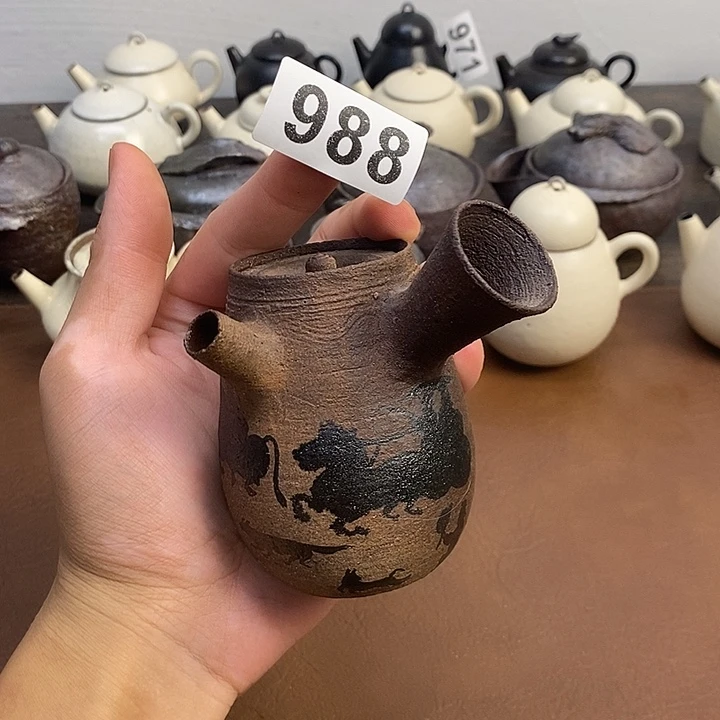 988狩猎图手绘壶可以养彩