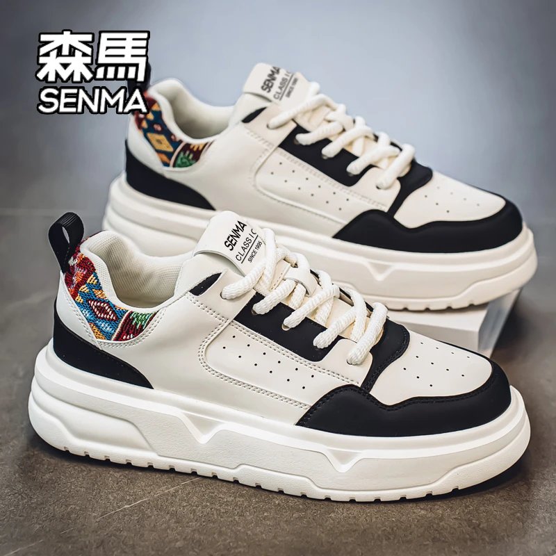SENMA/森马男鞋冬季2025新款小众运动休闲板鞋男士厚底增高小白鞋