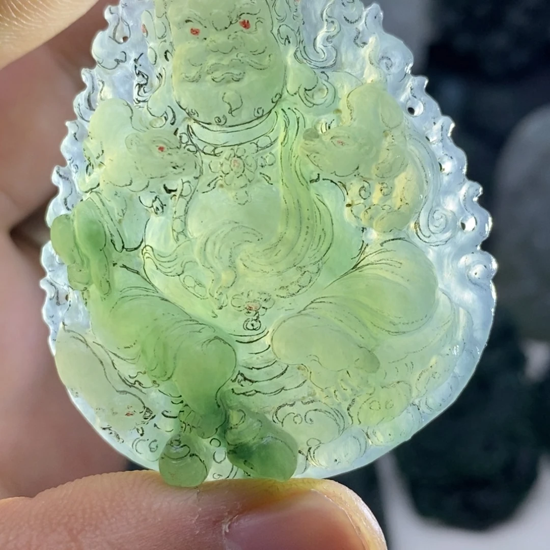 定制翡翠未镶嵌天然翡翠A货黄财神