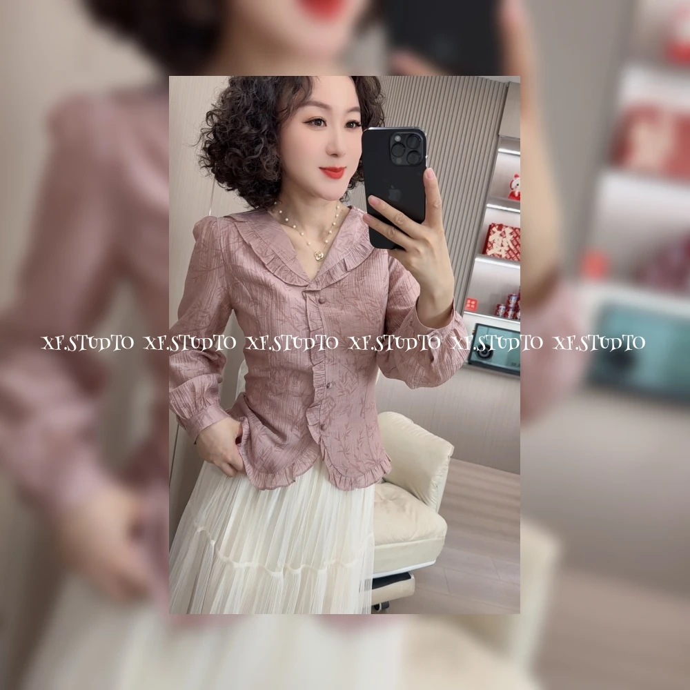 【小凤定制】气质优雅洋气显瘦荷叶边衬衣