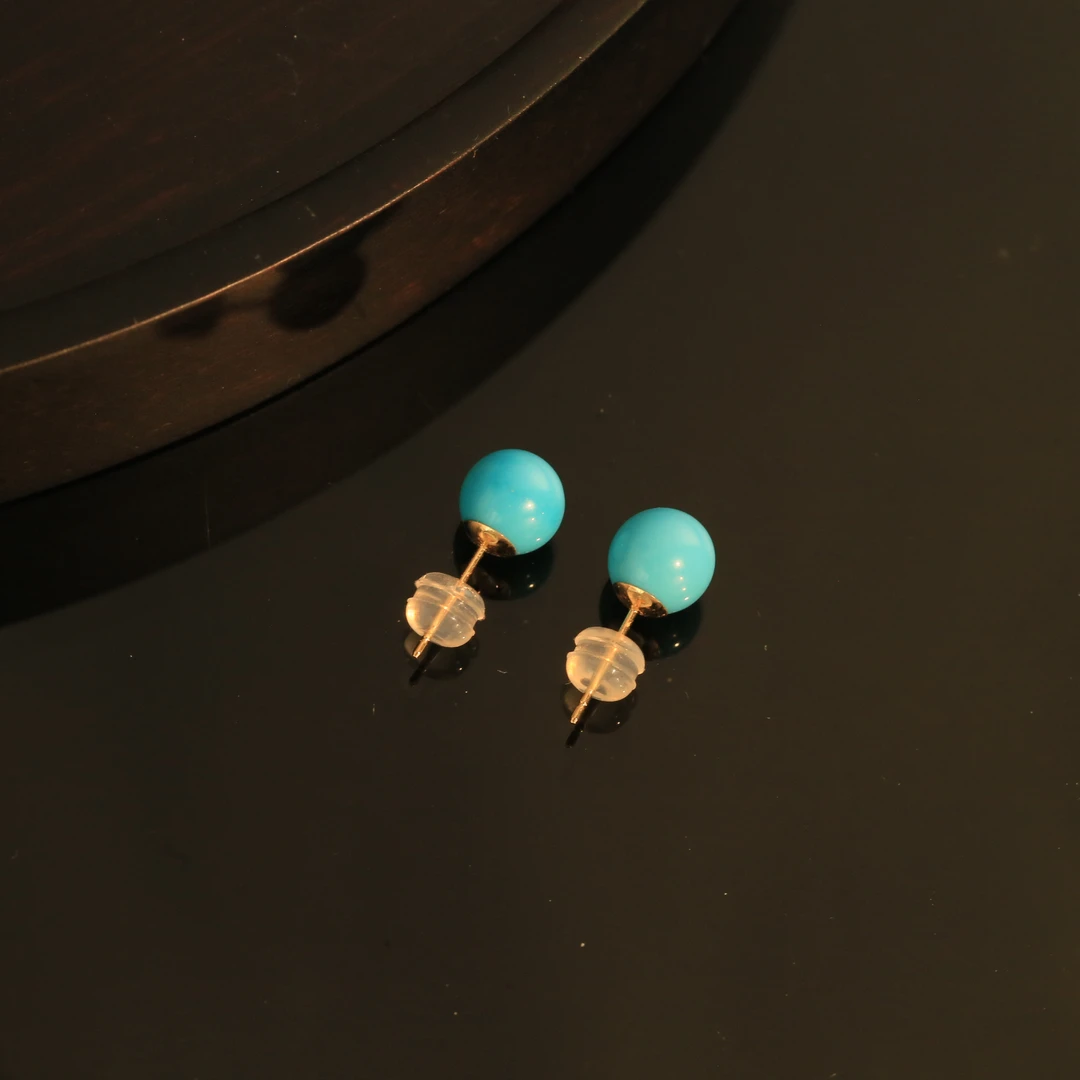 18K美松圆珠耳钉约7mm-YY0002BJH