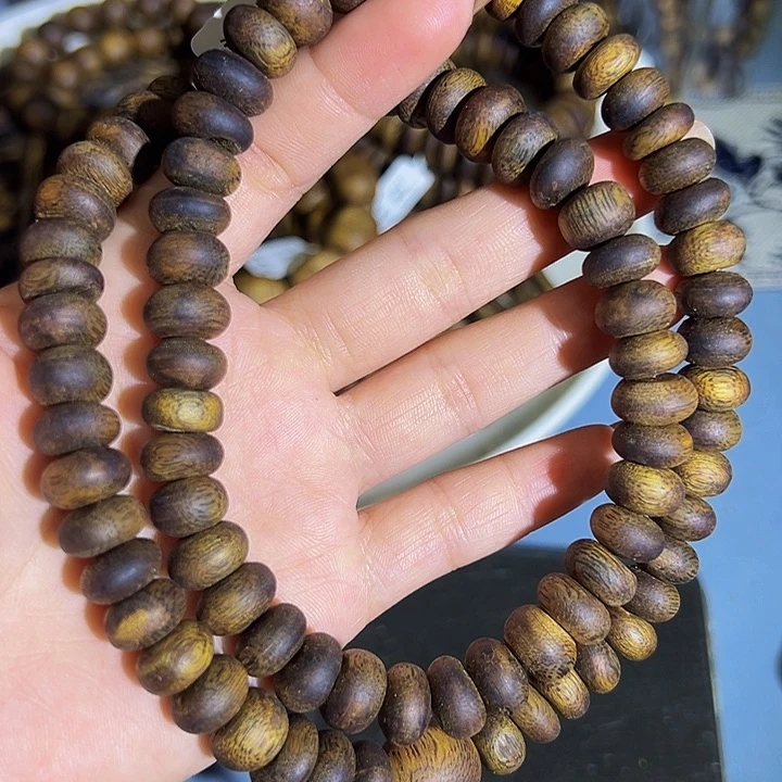沉香手串沉浮老料树丁虫漏多圈金沙叶37