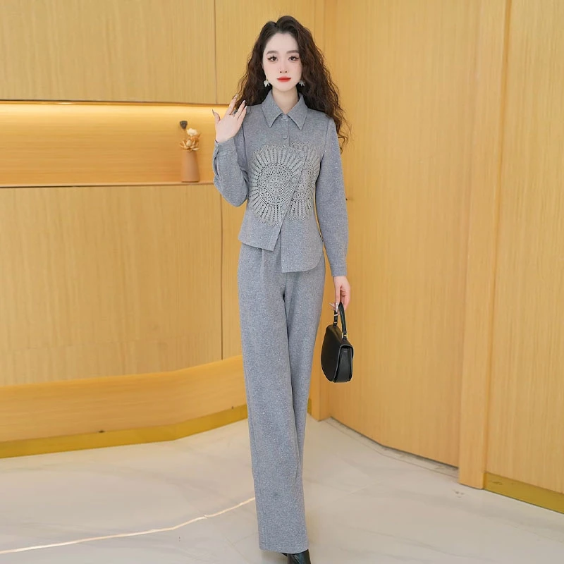 【两件套】秋季时尚宽松洋气休闲收腰显瘦气质减龄修身女装套裤女