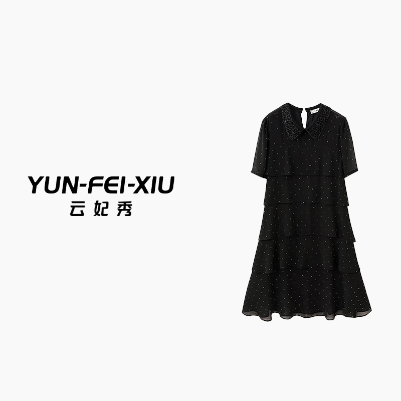 云妃秀大码女装连衣裙休闲时尚胖妹妹显瘦宽松韩版遮肉减龄夏8037