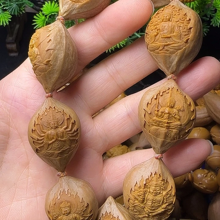一***悠橄榄核雕刻手串守护神